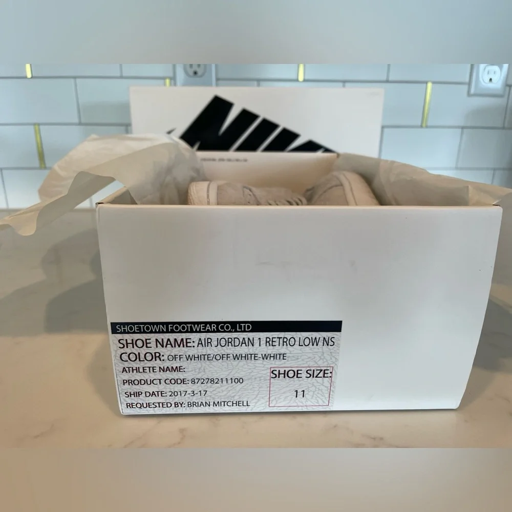 Promo sample Air Jordan 1 Retro Off White Low Snakeskin Size 11 Nike Rare 2017